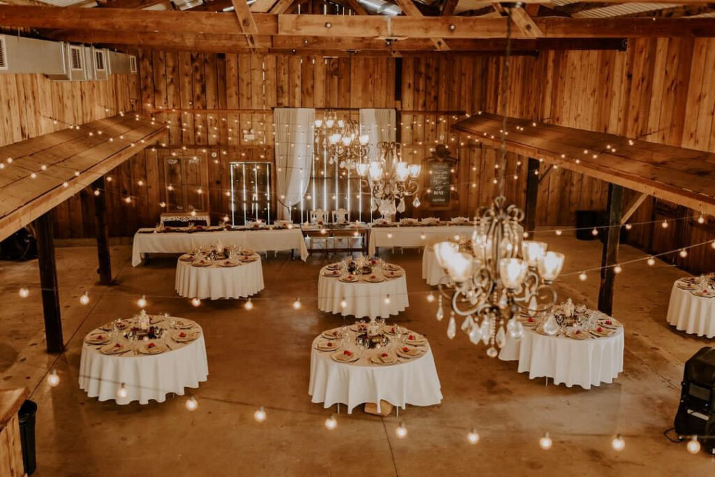 Tbs ranch reception barn view the Best Wedding Venues in Redding